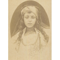 Famin & Cie / Alger: Algerian Girl Turban Jewelry (Vintage Orientalist CDV ~1870s)