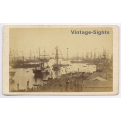 Justin Kozlowski / Egypt: 1869 Suez Canal Opening Port Said (Vintage Maritime CDV ~1870s)