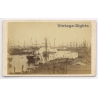 Justin Kozlowski / Egypt: 1869 Suez Canal Opening Port Said (Vintage Maritime CDV ~1870s)