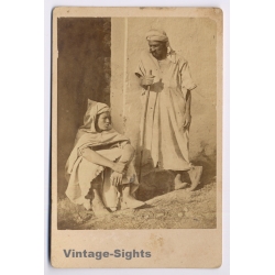 Maghreb / North Africa: Bedouin Men - Berber (Vintage Cabinet Card Photo ~1900s)