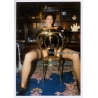 Erotic Study: Short-Haired Nude In Fetish Bodice / No Panties & Cigarette (Vintage Photo Germany ~1990s)