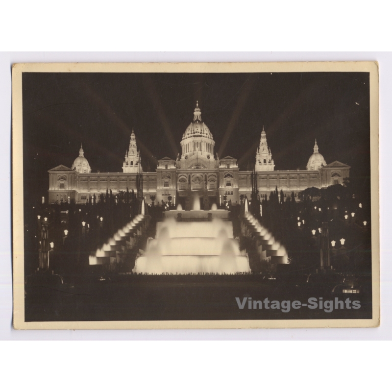 Barcelona World Fair 1929: Montjuic  Palau Nacional*2 / Concesiones Graficas (Vintage Photo)