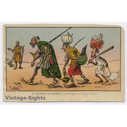 Morocco Rif War: Propaganda Neri Caricature Flandrin (Vintage PC 1920s)