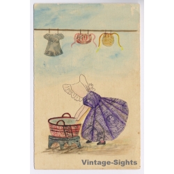 Spain: Handmade Stamp Collage Novelty Alfonso XIII Unique (Vintage PC ~1900s)