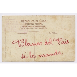 Cuba: Street Vendor / Cigar Advertising Stamp (Vintage PC Harris Bros ~1900s/1910s)