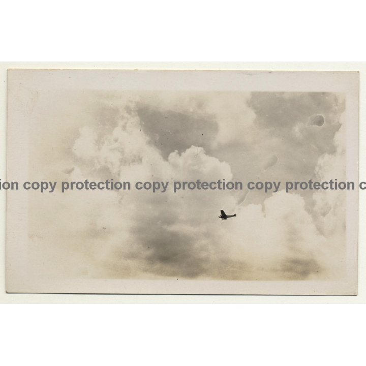 Congo Belge / Africa: Propeller Plane In Sky (Vintage RPPC B/W ~1930s)