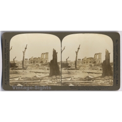 St.Pierre / Martinique: Volcano Eruption Cathedral (Vintage Stereoview Photo 1902)