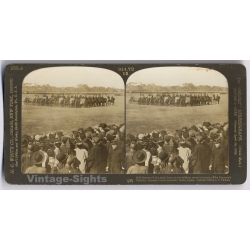 Tokyo / Japan: Military Parade Meiji Era (Vintage Stereoview Photo 1905)