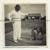 Congo Belge: Colonial Master Plays With His Dogs *2 (Vintage Photo B/W ~1930s)