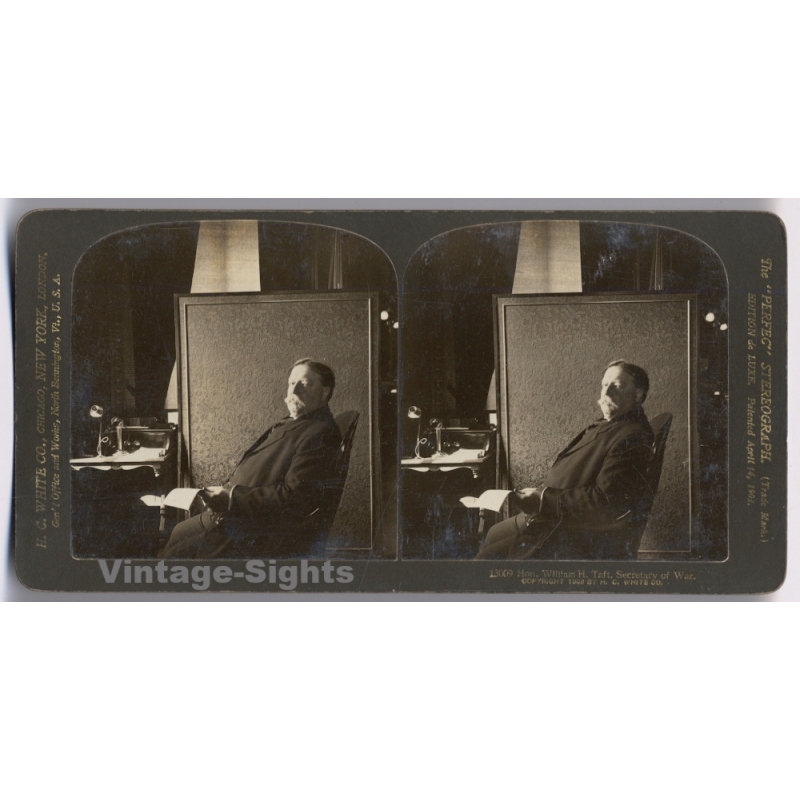 USA: William H Taft Secretary Of War (Vintage Stereoview Photo 1906)