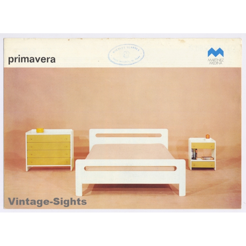 Martinez Medina: Primavera Bed (Rare Vintage Spanish Design Leaflet 1970s)