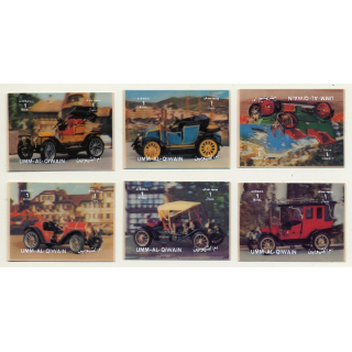 3D Stamps / Umm-Al-Qiwain: 6 x Oldtimers / Classic Car (Vintage Stamps 1972)