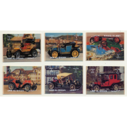 3D Stamps / Umm-Al-Qiwain: 6 x Oldtimers / Classic Car (Vintage Stamps 1972)