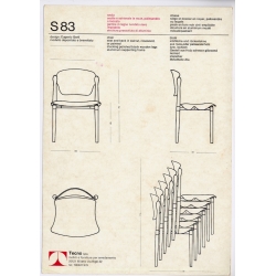 Eugen Gerli: Tecno S83 Chair (Rare Vintage Italian Design Leaflet 1962)