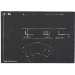 Osvaldo Borsani: Tecno T96 Boomerang Desk (Rare Vintage Italian Design Leaflet 1960s)