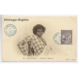 Madagascar: Princess Malgache / Ethnic - Tamatave Stamp (Vintage PC 1906)