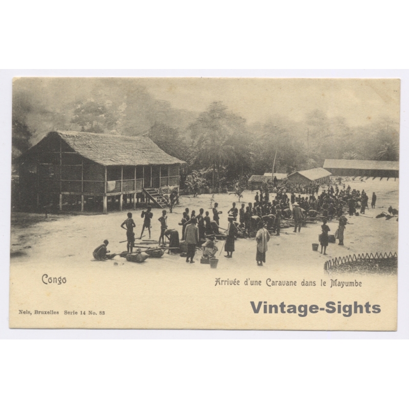 Congo: Arrivée Caravanne Mayumbe (Vintage PC NELS ~1900s)