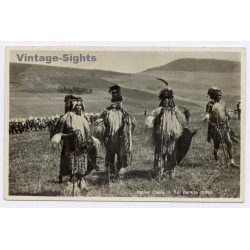 South Africa: Native Chiefs Of The Zulu Tribe In Full Parade Dress (Vintage RPPC 1920s/1930s)