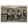 South Africa: Native Chiefs Of The Zulu Tribe In Full Parade Dress (Vintage RPPC 1920s/1930s)
