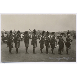 Congo Belge: Native Female Tribe Members Holding Rifles Parade (Vintage RPPC ~1920s/1930s)