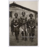 Congo Belge: 3 Native Tribal Women With Rifles (Vintage RPPC ~1920s/1930s)