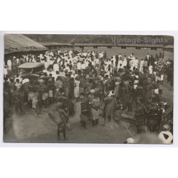 Congo Belge: Native African Gathering Car Automobile (Vintage RPPC ~1920s/1930s)