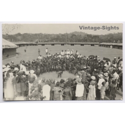 Congo Belge: Native African Tribal Dance Ceremony Gathering (Vintage RPPC ~1920s/1930s)