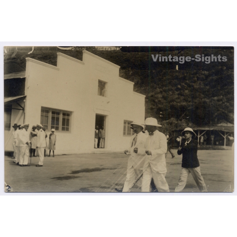 Belgian Congo: Colonial Officials Administration Government Building (Vintage RPPC ~1920s/1930s)