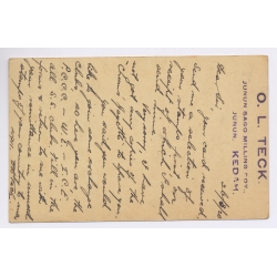 State of Kedah / Malaysia: Postcard Stamp Collector Message (Vintage Postal Stationery 1920)