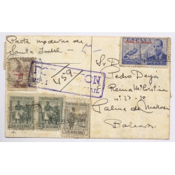 Spanish Guinea: Santa Isabel Via Lagos Air-Mail Juan De La Cierva Mallorca (Vintage RPPC 1930s)
