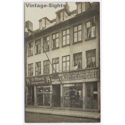 Stavanger / Norway: O.Olsen Skomagermester Pedersgata 14 Shop Front (Vintage RPPC 1910s/1920s)