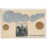 Mexico: Embossed Coin Postcard General Porfirio Diaz Veracruz (Vintage PC ~1900s)