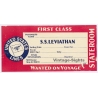 S.S. Leviathan / United States Lines Ocean Liner (Vintage Shipping Line Luggage Label 1920s/1930s)