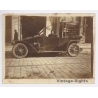 Touring Car Chauffeur Folding Windshield Shop Front (Vintage Sepia Toned Photo ~1910s)