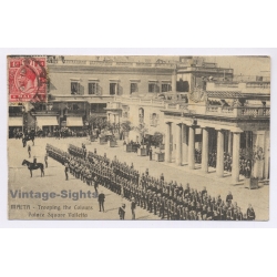Malta: Valletta Main Guard Palace Square Trooping Colours (Vintage PC 1919)