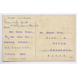 Sumatra / Dutch East Indies: Tarutung USCE To Mallorca (Vintage PC 1910s)