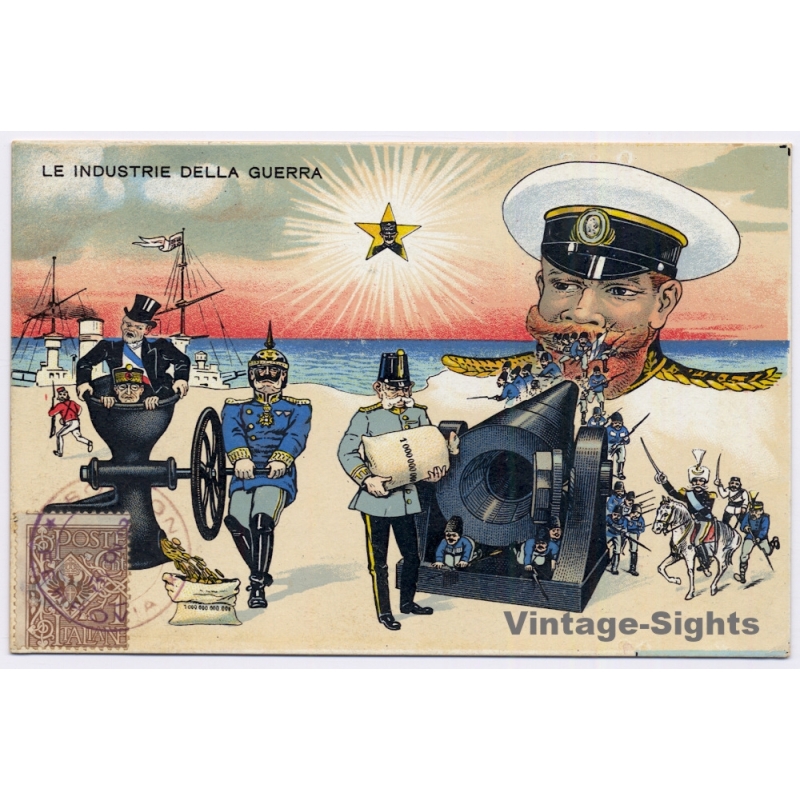 Italian Propaganda WWI: Industrie Della Guerra Satire Kaiser (Vintage PC 1915)
