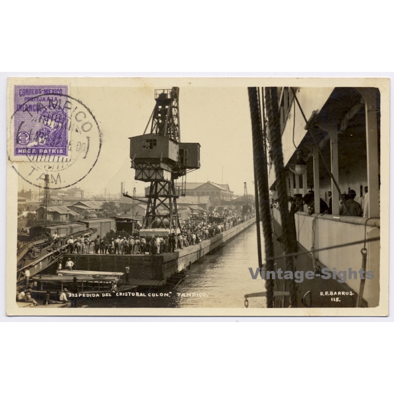 Tampico / Mexico: Steamship Cristobal Colon EE Barros Casa Limon (Vintage RPPC 1931)