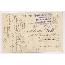 Potosi / Bolivia: El Correo - To Miguel Fila Mallorca (Vintage PC 1913)