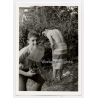 Funny Take Of Shy Young Man Wrapped In Towel / Gay INT (Vintage Photo 1960s)