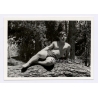 Muscular Young Man In Swim Trunks On Tree Trunk / Gay INT (Vintage Photo 1960s)