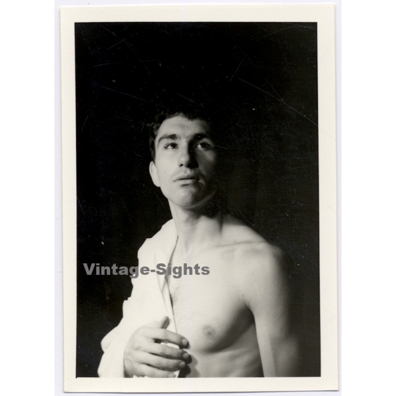 Handsome Topless Man In Theatre Setting*2/ Gay INT (Vintage Photo 1960s)