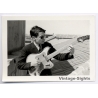 Elegant Young Man Plays Guitar On Rooftop - Beatnik*2 / Gay INT (Vintage Photo 1960s)