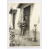 Funny Take Of Camp Nude Man Hiding Behind A Plant / Gay INT (Vintage Photo 1960s)