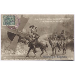 Don Quixote Et Sancho Pancha / Bologna Stamp Magliano (Vintage RPPC 1915)