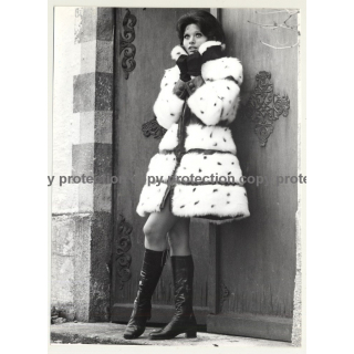 Pretty Woman In Fur Coat / Boots (Vintage Fashion Photo 1970s: Wolfgang Klein)