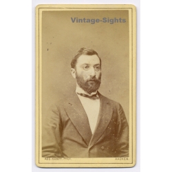 August Kampf Court Photographer Aachen: Bearded Gentleman (Vintage CDV ~1870s/1880s)