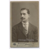 Samson & Co / Brussels - Charleroi: Young Man Handlebar Moustache (Vintage CDV ~1890s)
