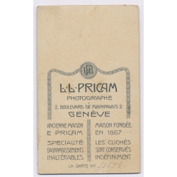 LL Pricam / Geneva: Gentlemen Handlebar Moustache - Photography Dynasty (Vintage CDV ~1900s/1910s)