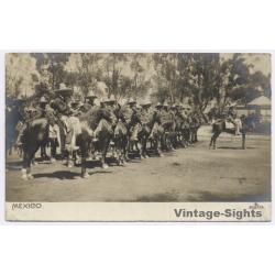 Mexico: Mounted Troops Cavalry Sombrero Horses / Revolution Era (Vintage RPPC 1910s)